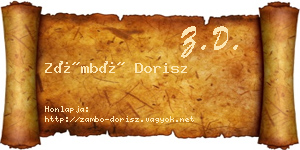 Zámbó Dorisz névjegykártya